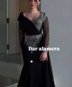فستان مناسبات أسود فاخر