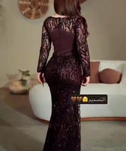 Alternative view of فستان سهرة فاخر مطرز بالخرز بقصة ميرميد أنيقة