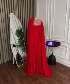 Alternative view of فستان سهرة أحمر فاخربتصميم كاب أنيق