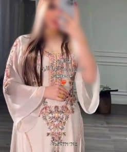 جلابية سهرة بأكمام واسعة شيفون