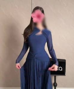 فستان سهرة كحلي ناعم