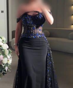 فستان سهرة أسود أوف شولدر