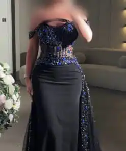 فستان سهرة أسود أوف شولدر