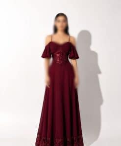 فستان سهرة عودي طويل