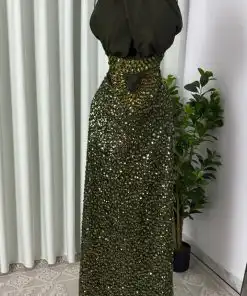 Alternative view of فستان سهرة زيتي هالتر بترتر