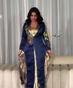 Alternative view of فستان سهرة كحلي اكمام طويلة