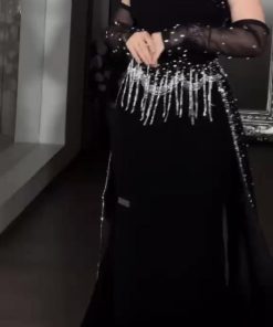 فستان سهرة اسود طويل
