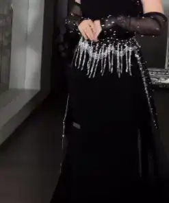 فستان سهرة اسود طويل