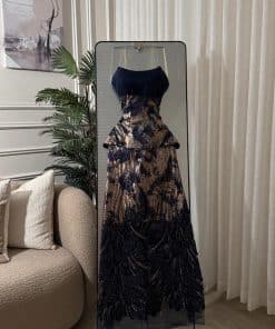 Alternative view of فستان سهرة كحلي بقصة حورية
