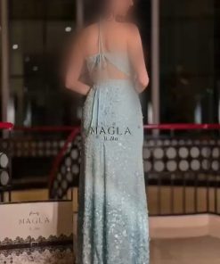 Alternative view of فستان سهرة تيفاني طويل بقصة حورية وترتر لامع