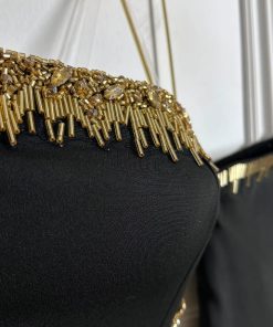 Alternative view of فستان سهرة أسود أنيق بلمسات ذهبية