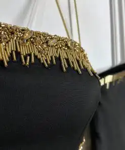 Alternative view of فستان سهرة أسود أنيق بلمسات ذهبية