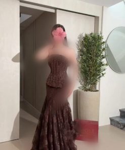 فستان سهرة دانتيل فاخر بقصة حورية البحر