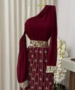 Alternative view of جلابية سهرة رمضانية فاخرة بتطريز يدوي راقي وألوان ملكية للمناسبات