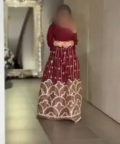 جلابية سهرة رمضانية فاخرة بتطريز يدوي راقي وألوان ملكية للمناسبات